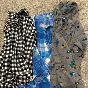 Plaid and Construction Print Shirts Bundle